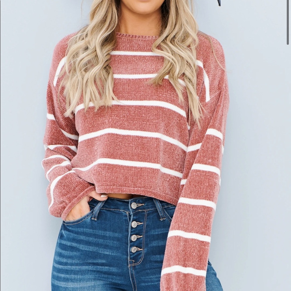 Cropped Striped Sweater